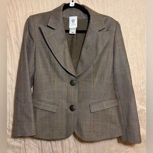 Paule Vasseur Wool Blazer Jacket Size 40 Made in France Plaid